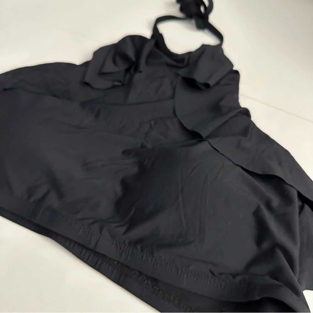 Sea Angel Ruffle Swim Top | Black